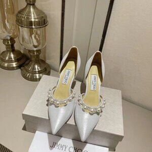 Jimmy Choo Pearl Diamond Series Pearl Patent Leather Heels